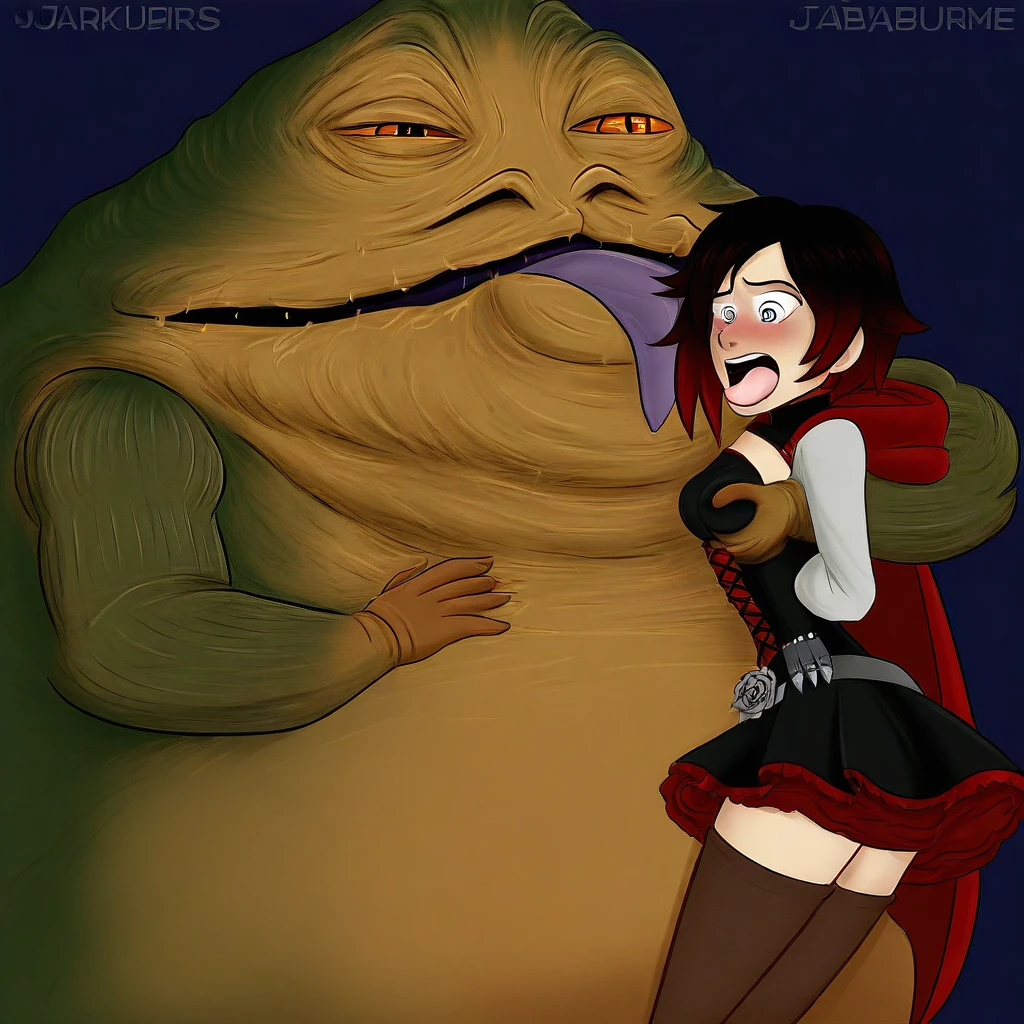 JabbaHutt, monster, Jabba the Hutt, groping, Ruby Rose, Jabba the Hutt groping Ruby Rose,