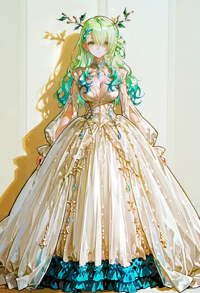 1girl,solo,looking at viewer,ikeda ruriko, gown, dress, ceres_fauna