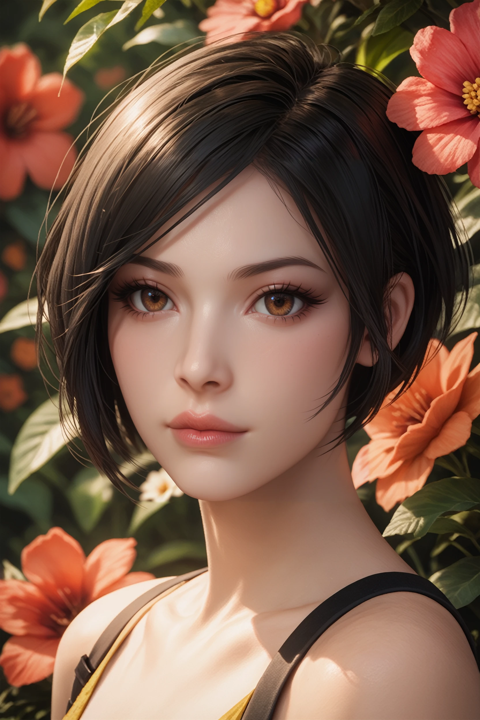 score_9, score_8_up, score_7_up, score_6_up
<lora:RE2Ada:0.8>
RE2Ada, 1girl, black hair, short hair, brown eyes, in summer,seasonal flower,seasonal background,flower background, posing