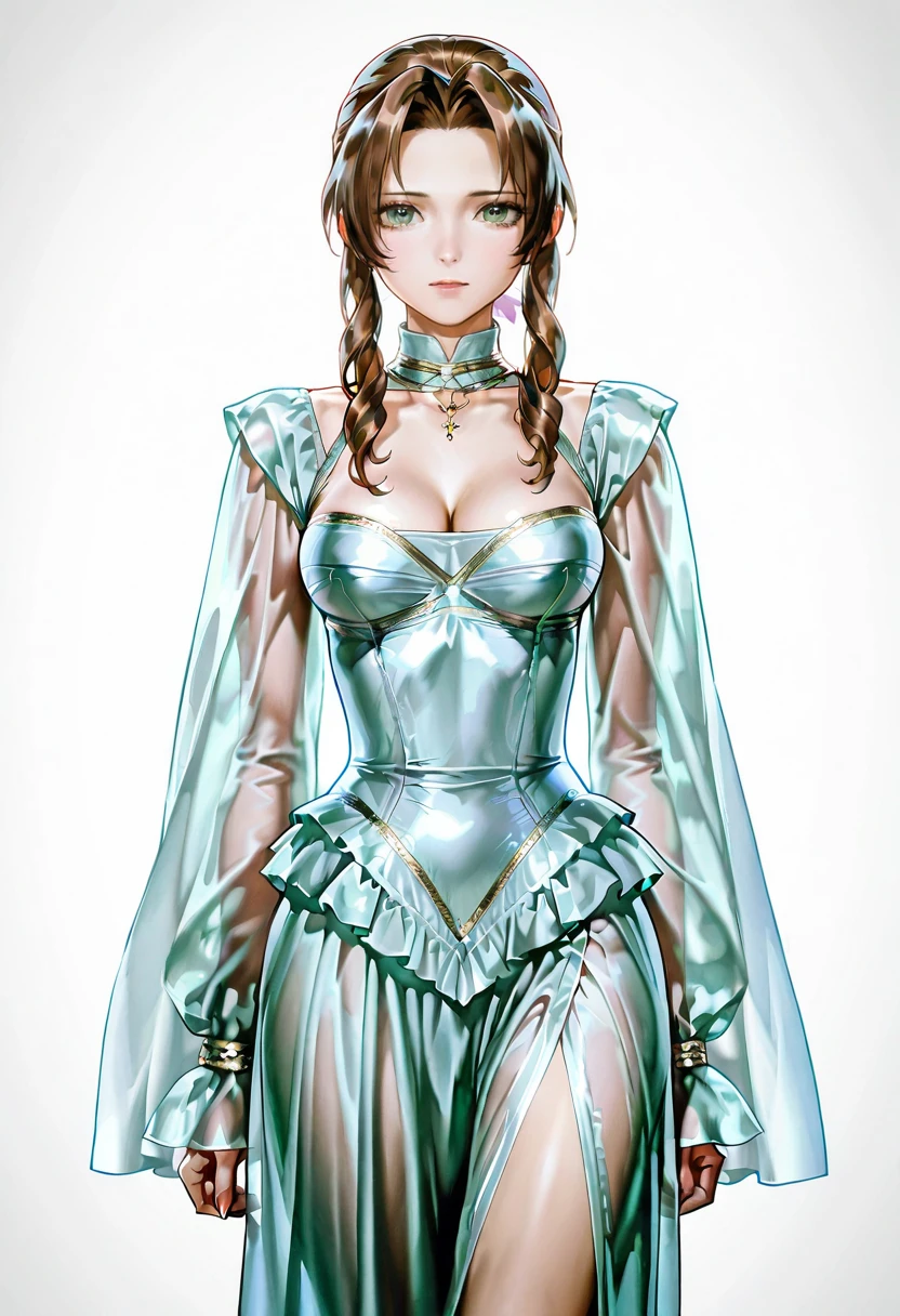 1girl,solo,looking at viewer,ikeda ruriko, var dress, see-through, aerith_gainsborough