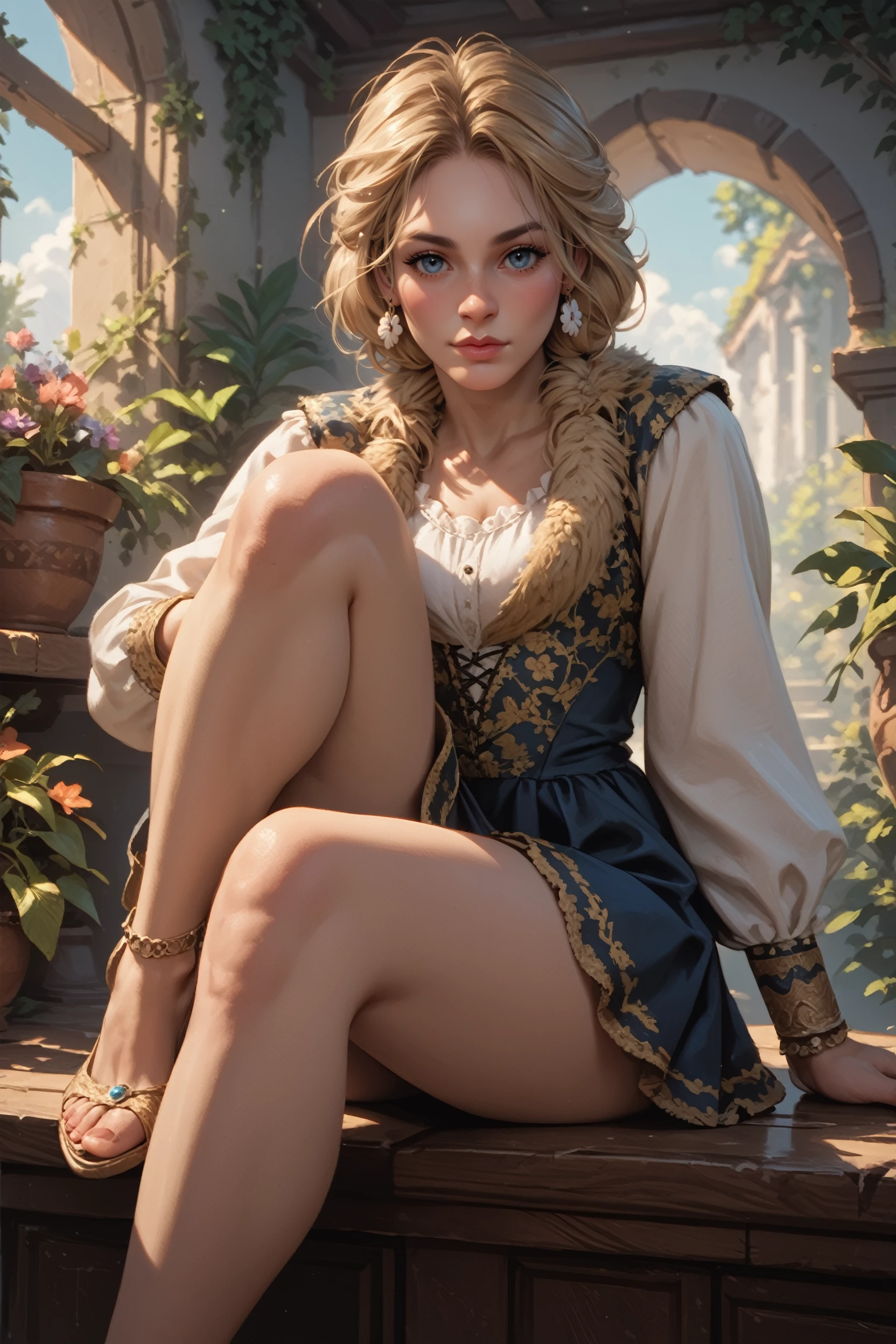 score_9, score_8_up, score_7_up, score_6_up
<lora:PEmilie:0.8>
PEmilie, 1girl, blonde hair, blue eyes, looking at viewer, sitting, one leg crossed over other, leaning forward slightly, front view