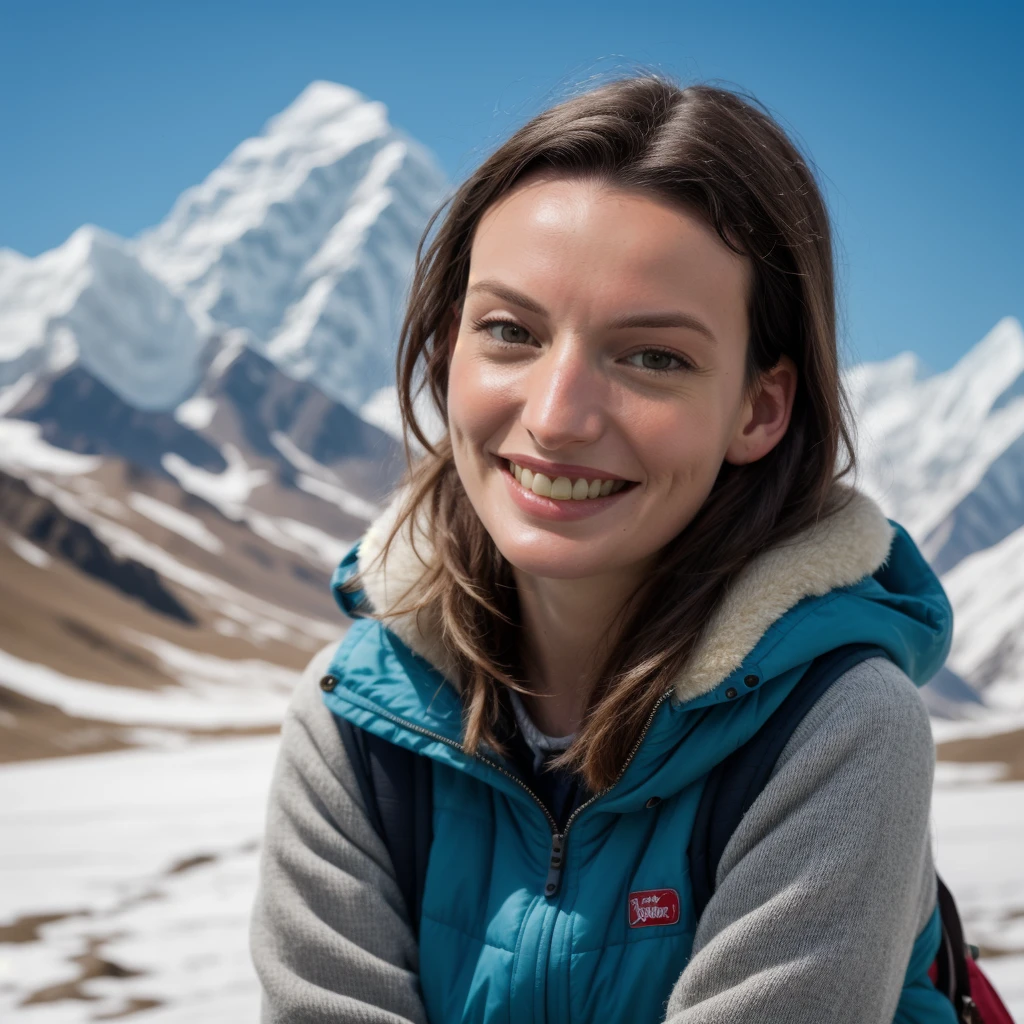 <lora:Gaitejansen:1>gaite jansen smiling at the Himalaya, 4k, tack sharp, highest quality, masterpiece