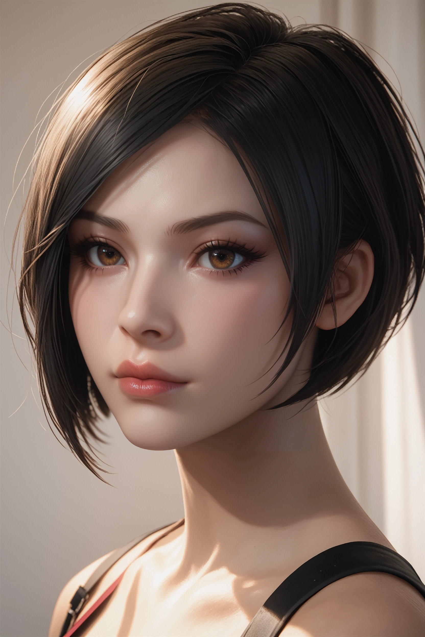 score_9, score_8_up, score_7_up, score_6_up
<lora:RE2Ada:0.8>
RE2Ada, 1girl, black hair, short hair, brown eyes, looking at viewer, portrait