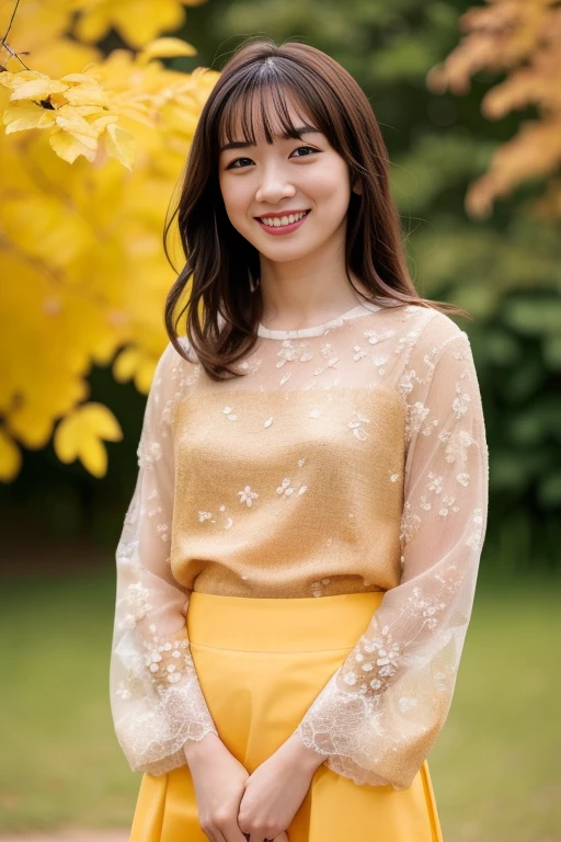 1girl,,(RAW photo, best quality), (realistic, photo-realistic:1.4), masterpiece, an extremely delicate and beautiful, extremely detailed, 2k wallpaper, Amazing, finely detail, extremely detailed CG unity 8k wallpaper, ultra-detailed, highres, soft light, beautiful detailed girl, extremely detailed eyes and face, beautiful detailed nose, beautiful detailed eyes,cinematic lighting,perfect anatomy,
(at a park), (autumn scenery),(golden gingko leaves in the background), Tokyo university, (bokeh)
(wearing blouse) (long skirt)
(free poses)
(smiling)
<lora:naganomeiV2_lora:0.8> <lora:chest size:-1>