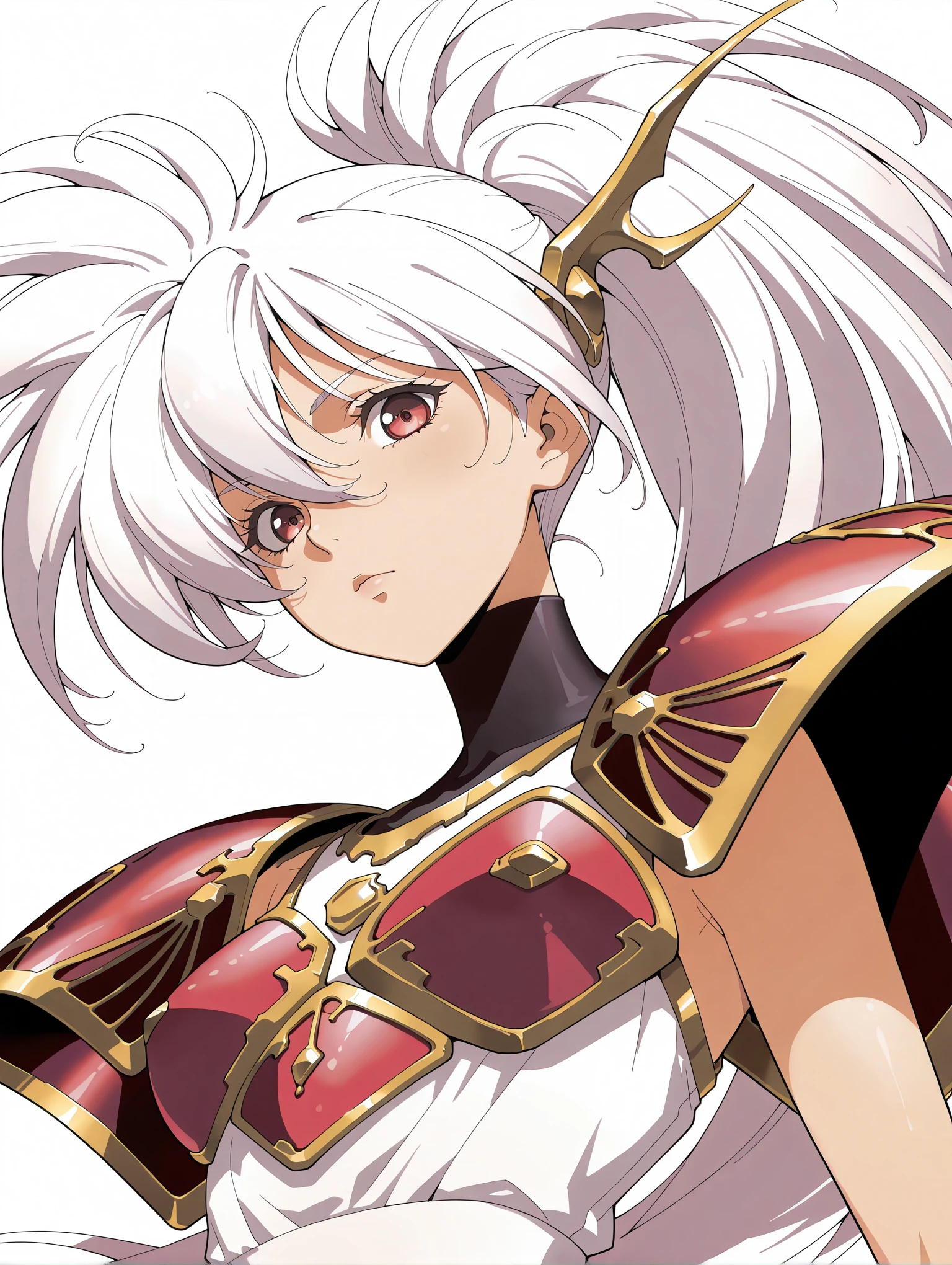 masterpiece,best quality,amazing quality,
1girl,solo,<lora:luna_ilxlv1:1>,Luna,white hair,red eyes,hair ornament,ponytail,l_clothes,shoulder armor,
<lora:Fixhands_anime_bdsqlsz_V1:1>,looking_at_viewer,upper_body,face_focus,dynamic_angle,cinematic_angle,white_background,simple_background,profile,expressionless,