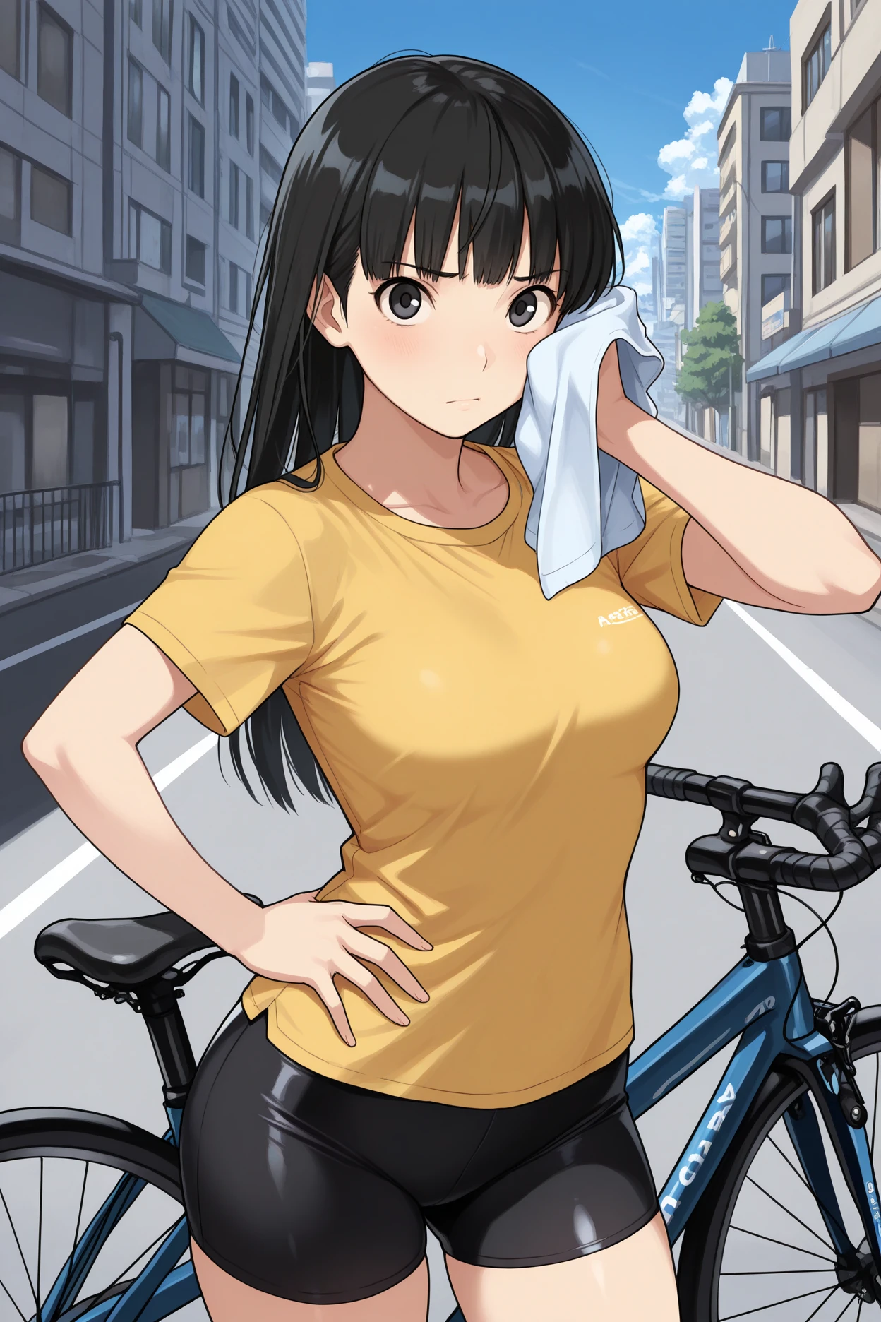 nsfw large breasts, Abandoned factory Heavy snow Naked Wet Crying, , , empty eyes , large breasts, solo, nsfw, nipple, ride a bicycle