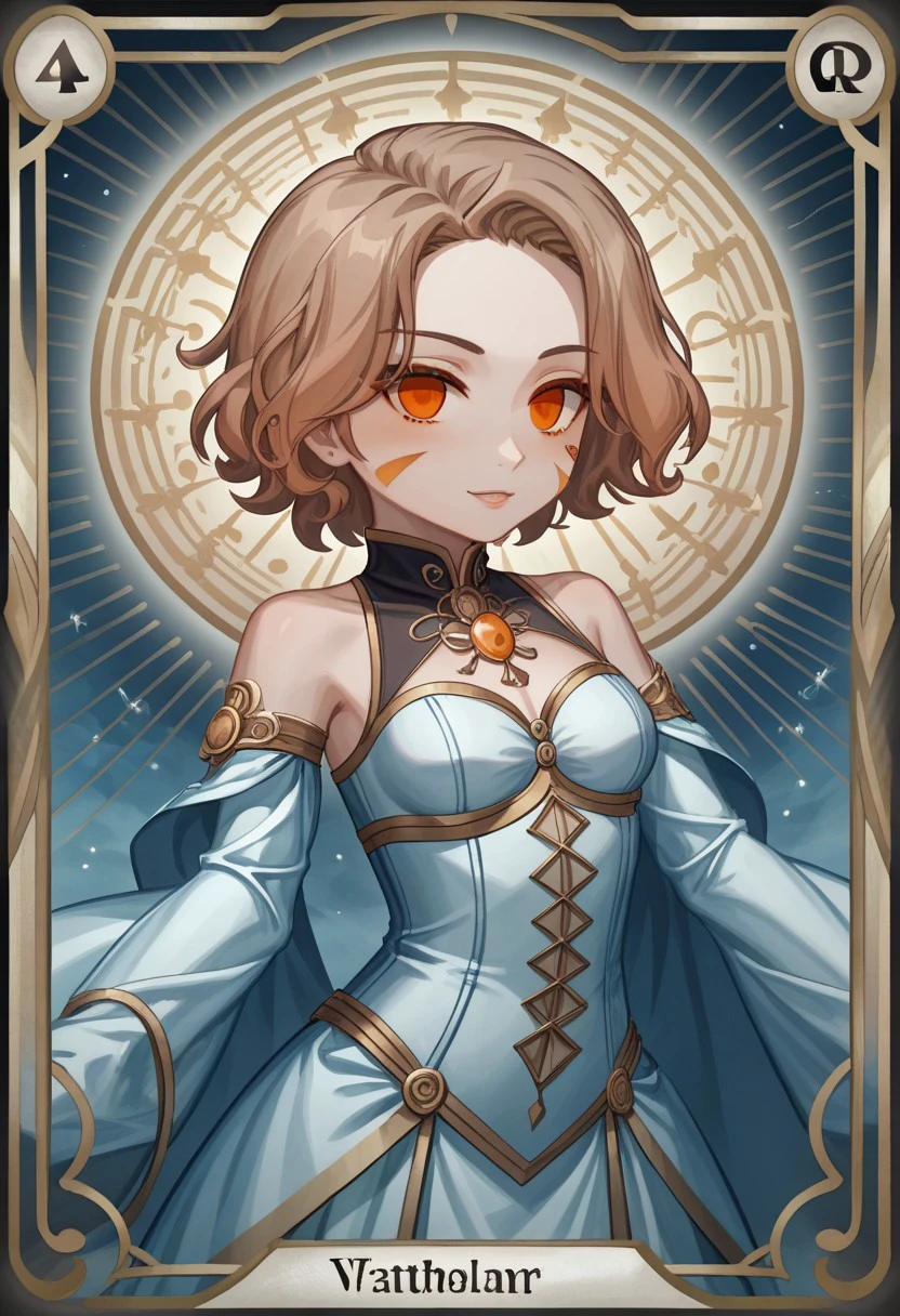 score_9, score_8_up, score_7_up, S6ARAGWOFFRGRD, brown hair, short hair, orange eyes, facial mark, a card, intricate detailed tarot card illustration, tarot card, tarot card "the word", card header, 1girl, goddess, white dress, floating in the sky, ((infinity symbol background)), infinity symbol, ouroboros symbol, cinematic lighting, dramatic shadows, vivid colors, rich color palette, surreal tarot card, mystical landscape, shimmering details, ornate patterns
Hide
