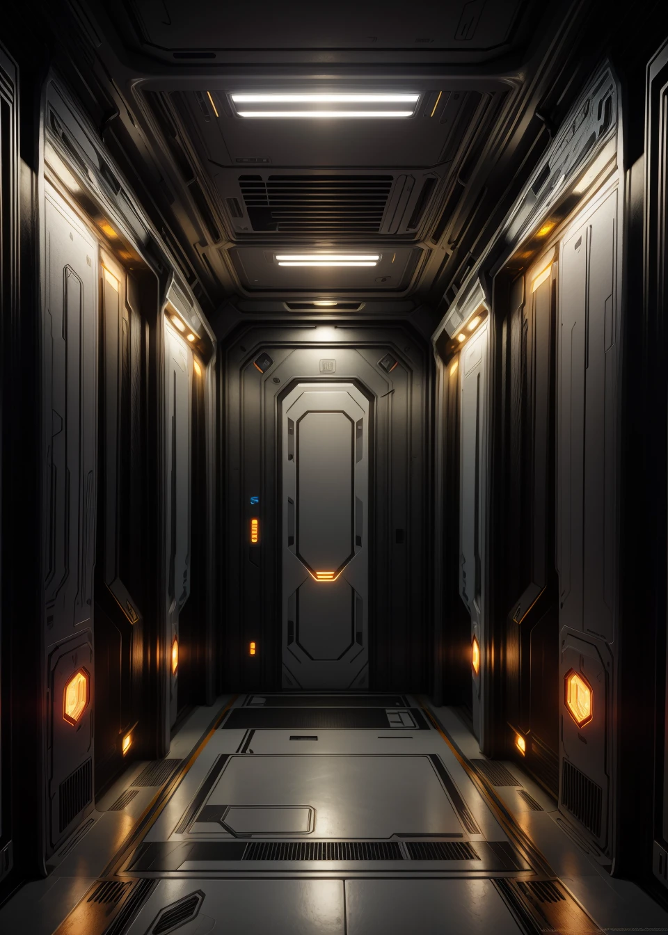 best quality,masterpiece,highly detailed,ultra-detailed, 
<lora:neg9V2_8:0.25> 
 <lora:scifi-material_V04:1> scifimaterial, panel, science fiction, scenery,spacecraft interior,  fire proof_gate,wall,led light,