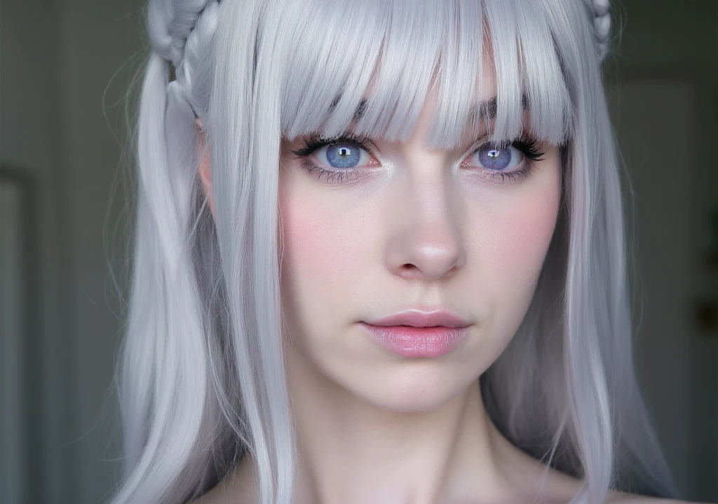 RealEmiliaFlux, purple eye, white hair, <lora:RealEmiliaFlux:1>