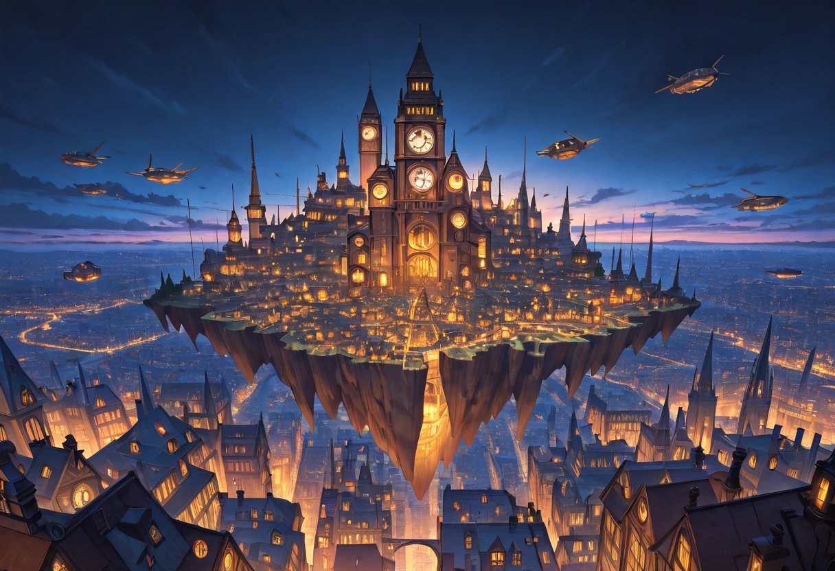 (scenery), (Cityscape), (Steampunk City), (A floating island steampunk city in the sky, surrounded by airships and a massive clock tower in the center of the city), (Night), (Antique colors), Soft Lighting, masterpiece, best quality, (absurdres), very aesthetic, extremely detailed, ray tracing, RTX, high saturation, low contrast, photon mapping, (sharp image), (detailed background), (intricate details), steampunk
<lora:StS-Illustrious-Detail-Slider-v1.0:3> <lora:Earthbound_-_Cacao_Artist_Style_-_IllustriousXL:0.7>