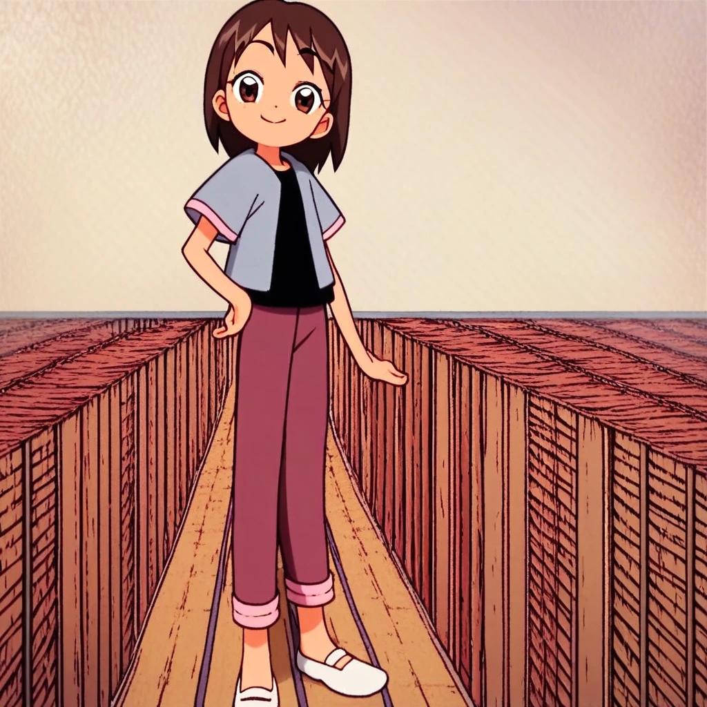 field々Ami Mura,  11 years old, blue eyes, Long Hair, Brown Hair, Are standing,   (panties:1.2),