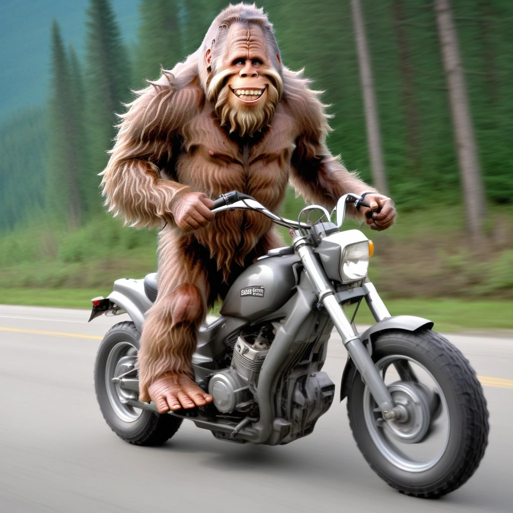 Un gorille sur une moto