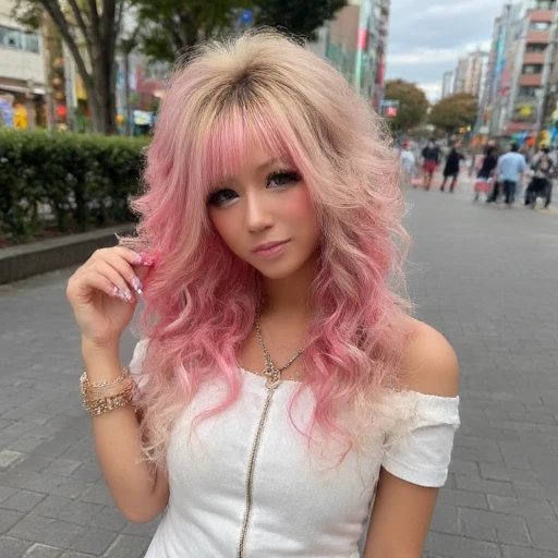 gyaru woman with fancy hair-do