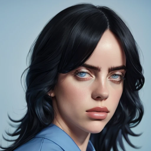 <lora:Billie_Eilish:1>, 1girl, Billie Eilish, Billie ,  Eilish, black hair, fluffy hair, light  blue eyes, huge breasts, stretched shirt, tight shirt, nipples
realistic, photo, sharp, graphic , photo realistic, realism, detailed, detailed eyes, detailed face, score_7_up, score_8_up, score_9_up, best quality