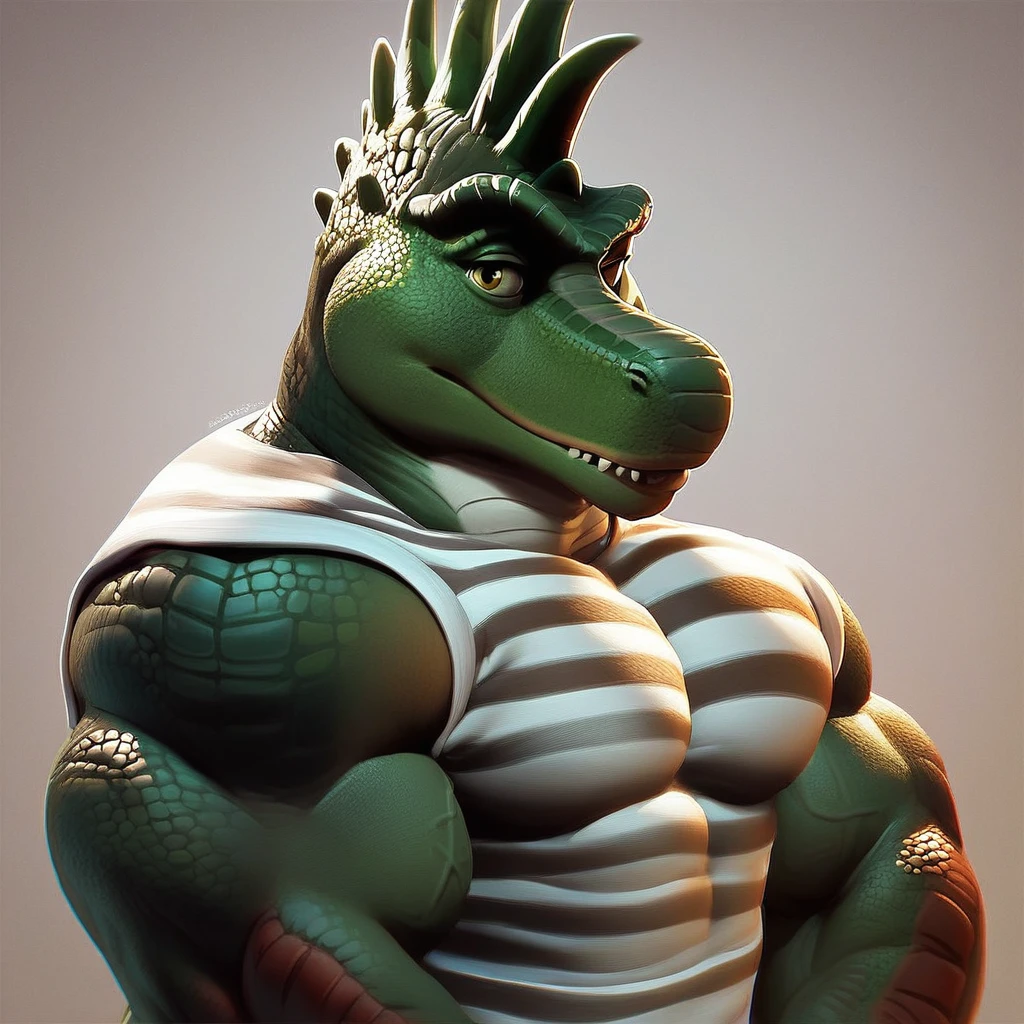 source_furry, score_9, score_8_up, score_7_up, 1boy, solo, portrait, RobbieTheDinosaur, dinosaur, furry, anthro, muscles, muscular, bodybuilder,