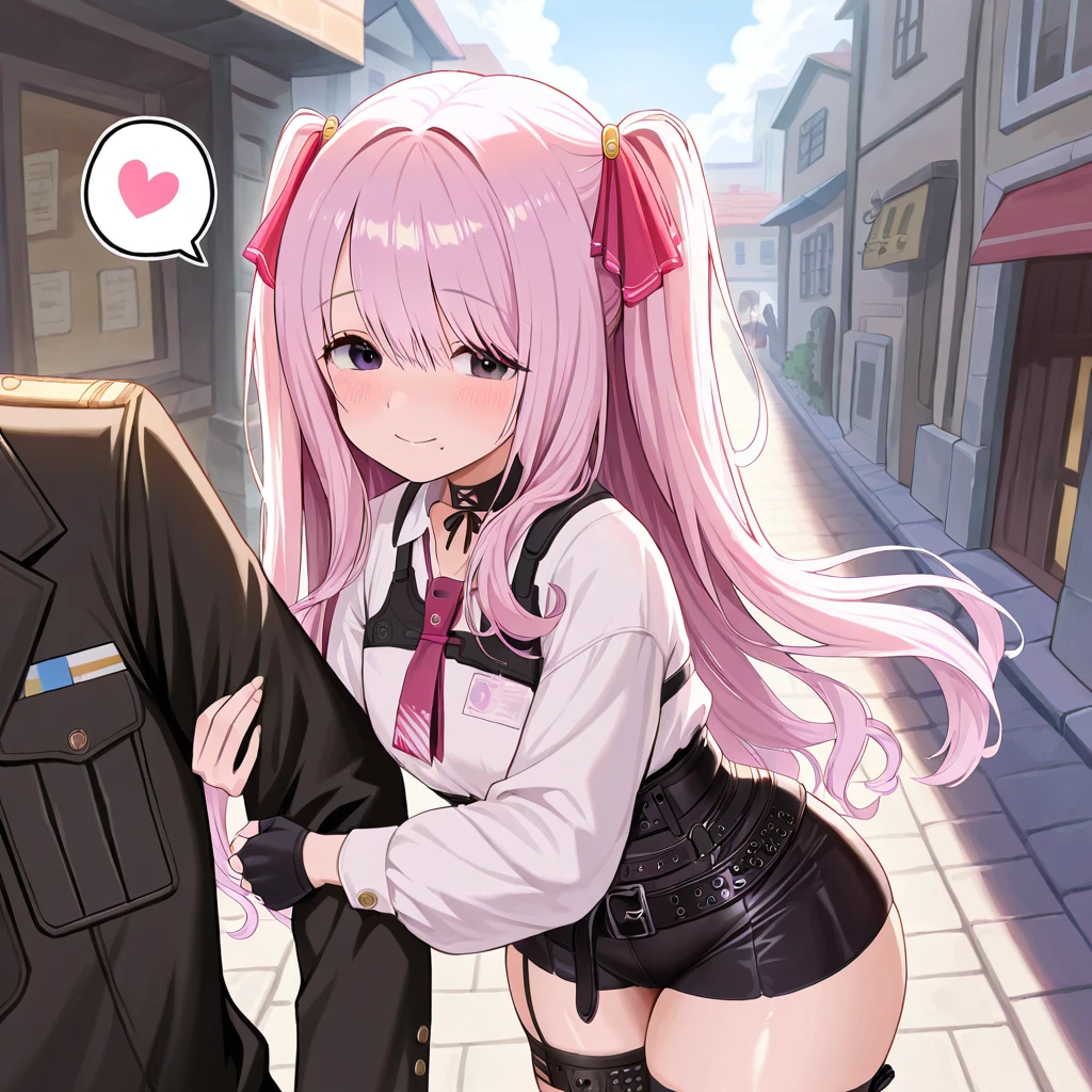 Young girl with pink hair, long twintail hairstyle, small bushy eyebrows, wearing gothic ta clothes, loli(Zankuro) drawing style by zankuro artist, Zancrow style, image uploaded in R34, in the mall, flirty smile , suddenly having sex in public, ((doggy style sex)), ((public sex in a street)) naked ass in the male crotch, perfect anatomy, view from above