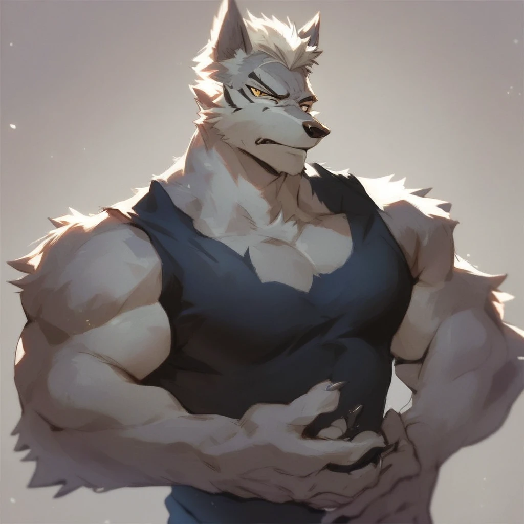 source_furry, score_9, score_8_up, score_7_up, 1boy, solo, portrait, prettycurejuna_furry, wolf, furry, anthro, muscles, muscular, bodybuilder,