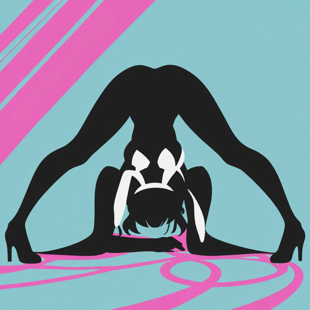 masterpiece, best quality, amazing quality, very aesthetic, newest, general,
solo, hatsune miku, rabbit hole (vocaloid), twintails, medium breasts,
playboy bunny, high heels, rabbit ears, jack-o' challenge,
straight-on,
minimalism, vector art, black theme, limited palette, aqua background,