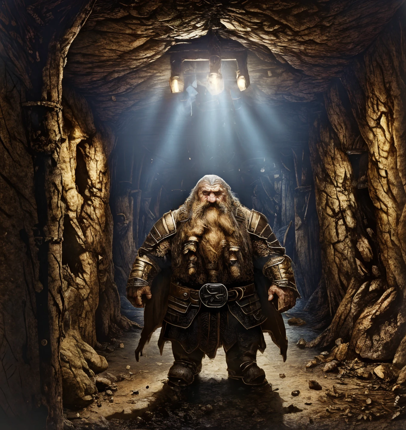 RAW photo, (masterpiece:1.3), subsurface scattering, heavy shadow, (high quality:1.4), (intricate, high detail:1.2), professional photography, HDR, High Dynamic Range, realistic, ultra realistic, photorealistic, high resolution, film photography, ambient lighting, atmospheric effects, <lora:detail_slider_v4:2>, OverallDetail, a group of dwarves, long beard, wearing intricate armor, belt, cape, dwarfwarrior, <lora:DwarfWarrior:0.8>, in an abandoned fantasy medieval mine, stone walls and ceiling, <lora:Underground_Mine:1>, undmi, epiCPhoto