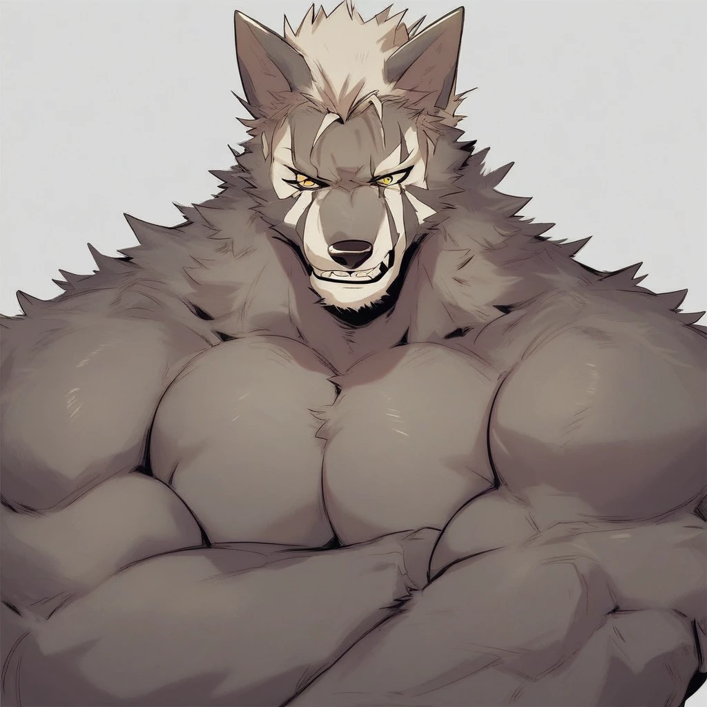 source_furry, score_9, score_8_up, score_7_up, 1boy, solo, portrait, prettycurejuna_furry, wolf, furry, anthro, muscles, muscular, bodybuilder,