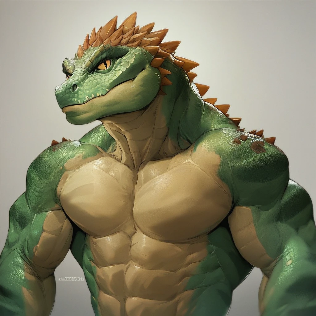 source_furry, score_9, score_8_up, score_7_up, 1boy, solo, portrait, thelizardSDM2, lizard, furry, anthro, muscles, muscular, bodybuilder,