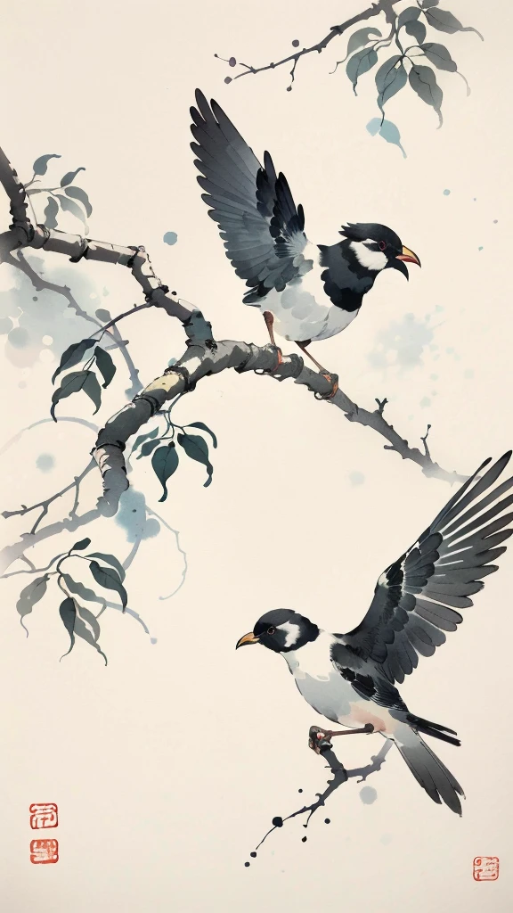 best quality,masterpiece,highly detailed,ultra-detailed, 
bird
 <lora:neg9V2_8:0.25> <lora:Modern Chinese Ink Painting_V04:1.5> Modern Chinese Ink Painting