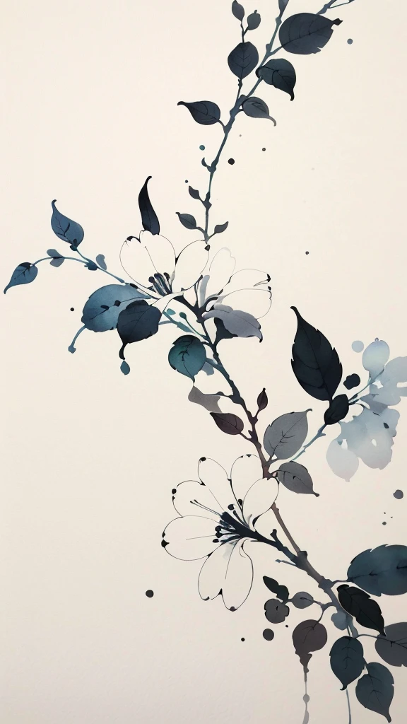 best quality,masterpiece,highly detailed,ultra-detailed, 
, inkwashing,negative space, white background, limited palette, leaves,
 <lora:neg9V2_8:0.25> <lora:Modern Chinese Ink Painting_V04:1.5> Modern Chinese Ink Painting