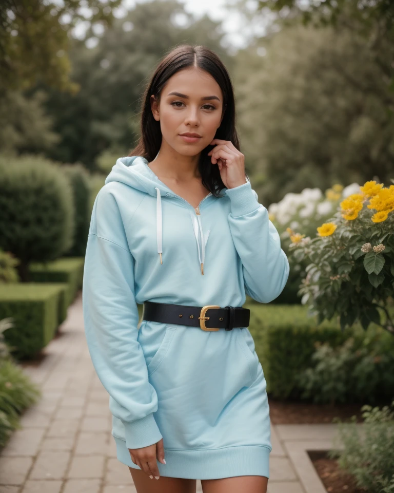 cinematic still , realistic, best quality , RAW photo of
<lora:CamilaCortezQuiron_v06i05e15t05nr77na77ada_Lora:0.77> camilacortezQuiron woman, makeup,
Balenciaga oversized hoodie, scrunch socks with a windbreaker, a Woman, In a serene garden, amidst blooming flowers and gentle sunlight, a cinematic photo blossoms. Full body shot focus, Photorealistic portrait in breathtaking detail, photo scanned at ultra-high resolution, inspired by Helmut Newton and Peter Lindbergh. Natural light filters through the trees, garden backdrop, a look of quiet joy, dewy skin, hair pulled back in a relaxed ponytail, wearing a light blue summer dress with floral embroidery, a thin gold belt, and white sandals, capturing the essence of spring. 35mm photograph, film, bokeh, professional, 4k, highly detailed, intense color, beautiful, glowing rich colors, creative, innocent, symmetry, perfect,, . emotional, harmonious, vignette, highly detailed, high budget, bokeh, cinemascope, moody, epic, gorgeous, film grain, grainy
