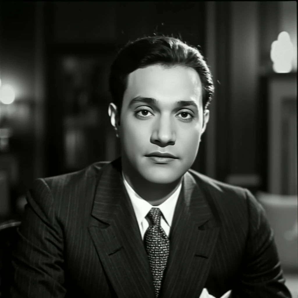 cinematic film still of  <lora:Mohammed Abdel Wahab v1:0.9>
1930's Mohammed Abdel Wahab a young man in a suit and tie posing for a picture, Mehammad Abdelwehab style, solo, looking at viewer, shirt, closed mouth, monochrome, greyscale, necktie, collared shirt, formal, suit, portrait, 1930's film style, shallow depth of field, vignette, highly detailed, high budget, bokeh, cinemascope, moody, epic, gorgeous, film grain, grainy