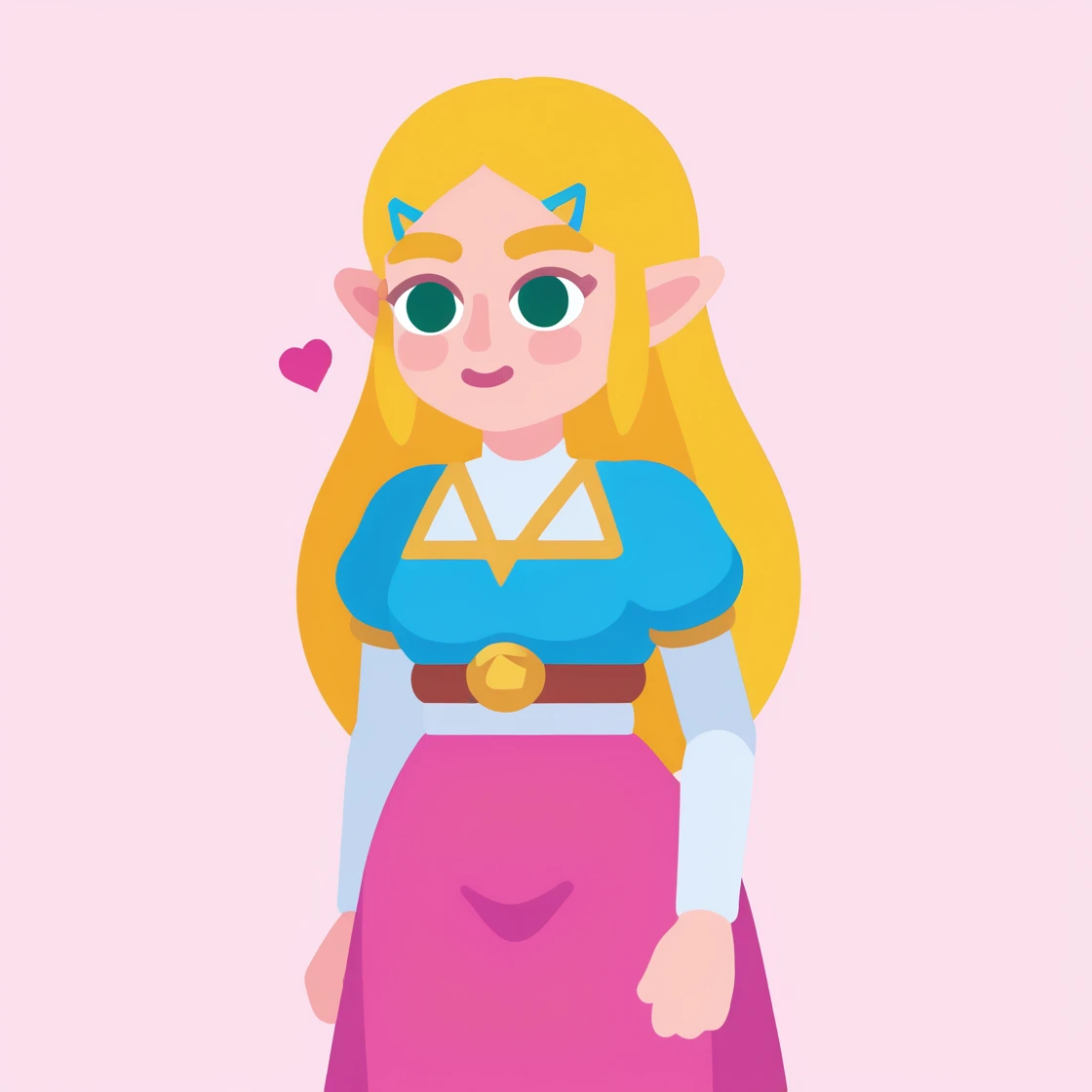 flat cartoon, princess zelda