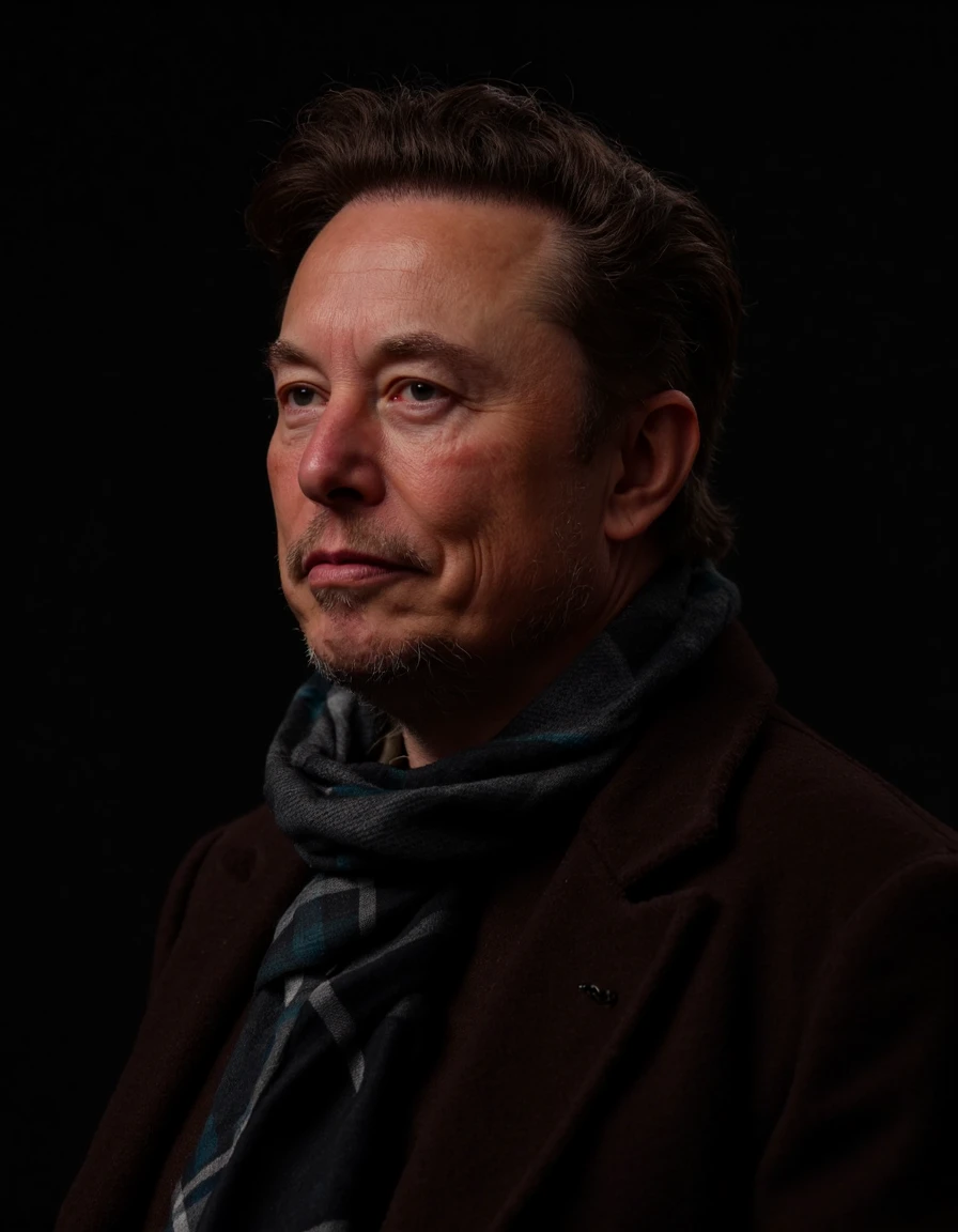 3L0NMU5K, portrait, highly detailed, close up of a (a middle aged man:1.1) , he is 1600'S, Beckoning, his hair is Trendy and styled as Dreadlocks, Resourceful Tartan Scarf, divisionism, Cathode tube, <lora:F1D_Elon-Musk_v01e07:1>, intense, ambient light, intricate artistic color, deep rich colors, epic compositionâââ