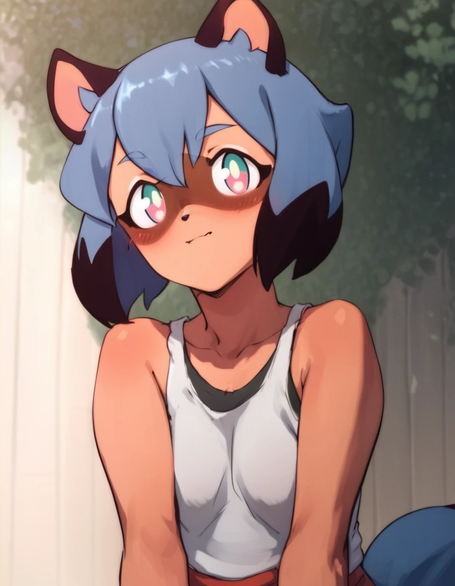 score_9, score_8_up, score_7_up, score_6_up, score_5_up, score_4_up, <lora:Michiru_Kagemori:1>, Michiru_Kagemori, 1girl, animal ears, furry female, furry, raccoon ears