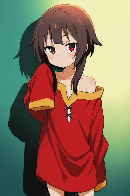 masterpiece, best quality, 1girl, Megumin,AgeRegression,Oversized Clothes