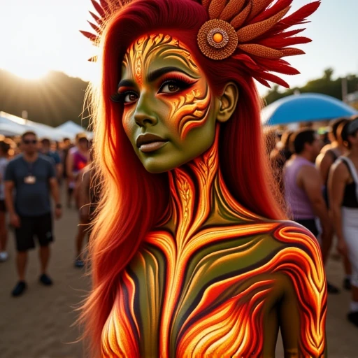 Hybrid Ai and Real BodyPaint in the style of The Crump Effect V1