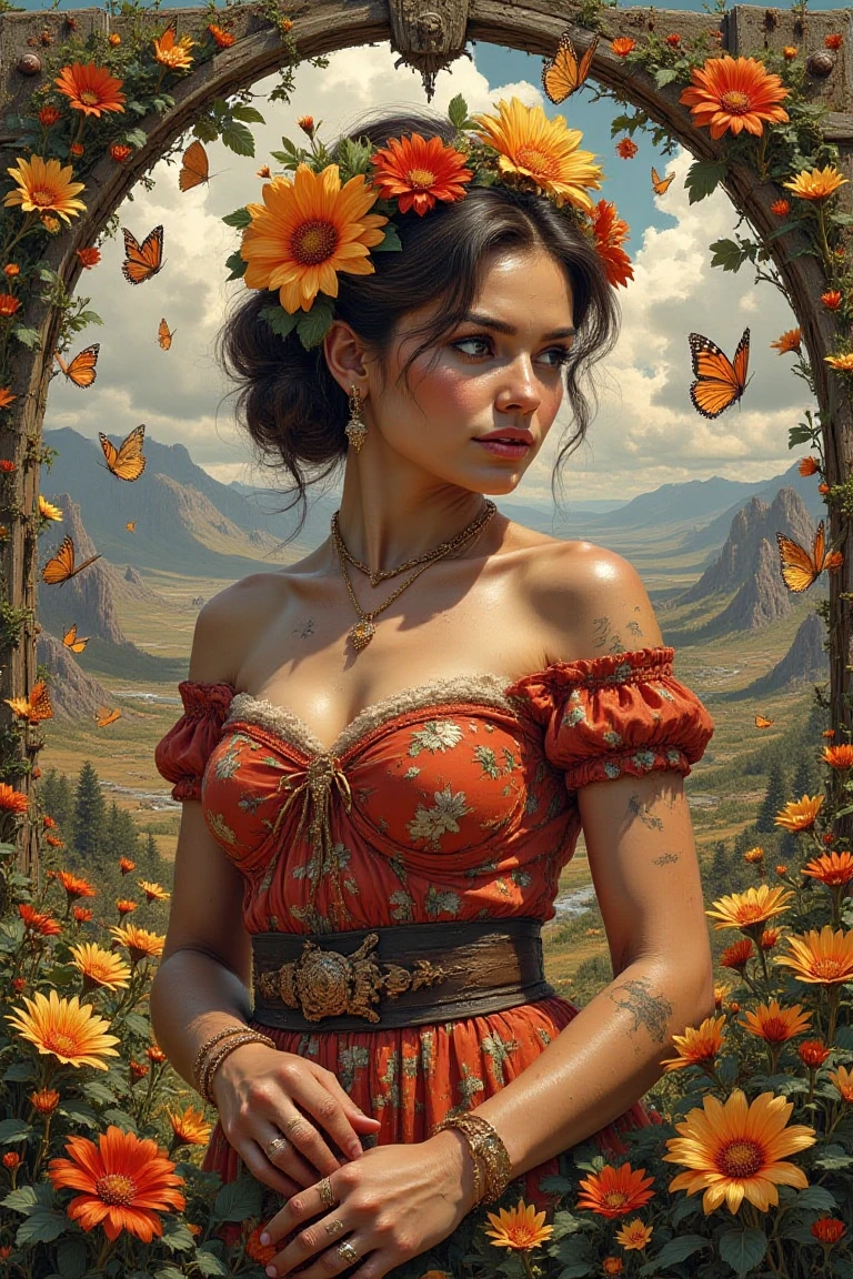 a vintage art of a woman