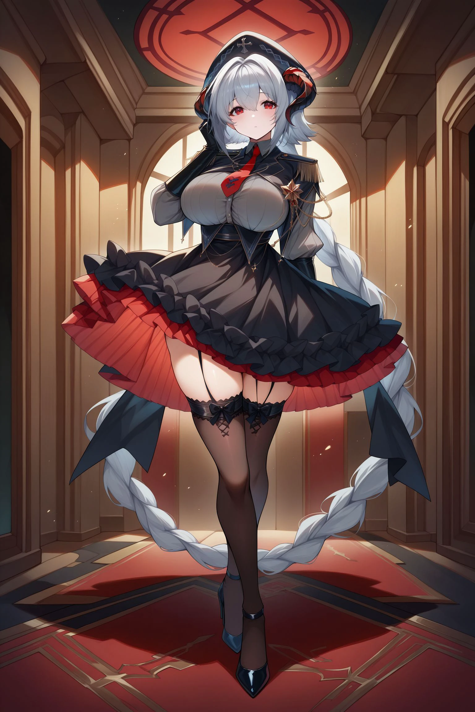 A captivating, full-bodied portrait of a 20-year-old chubby wolfwoman, radiating sensuality, is presented in this maximalist, striking artwork by artgerm. With a sleeveless top and a pleasing skirt that accentuates her curves, her long black ponytail cascades down her back. A light and transparent veil, filled with charm and seduction, drapes over her figured body, adding an alluring mystique. The artwork, showcased in an 8K resolution, boasts stunning details that highlight the intricacies of her dark eyes, long legs, and shimmering skin. This masterpiece, with its dreamlike
