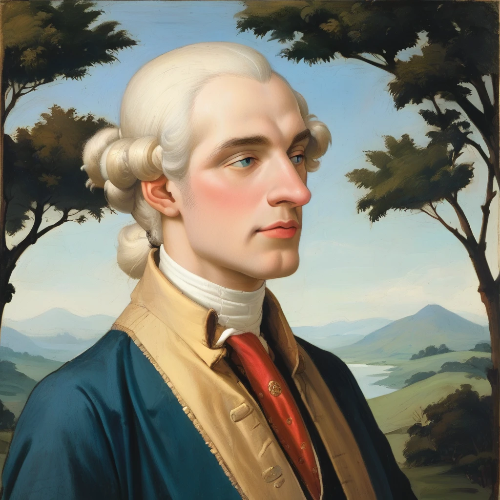 score_9, score_8_up, score_7_up, painting 1boys w16hsl1ps, male focus,he wears a historical wig and 18th century clothes, white hair, open coat, waistcoat, blue breeches, walking, forest
((masterpiece, best quality)), ponytail with black ribbon, (from waist up, close-up:1.3),
<lora:18th_Cent_man_PXL_V0:0.9>, 
 <lora:Digital Art Style SDXL_LoRA_Pony Diffusion V6 XL:0.4> digital art
 <lora:Sandro_Botticelli_Style:0.6>