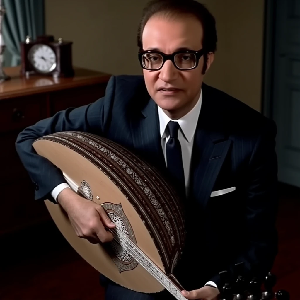 cinematic film still of  <lora:Mohammed Abdel Wahab v1:0.9>
Mohammed Abdel Wahab a eyeglasses bald old man in a suit and glasses holding a oud instrument, Mehammad Abdelwehab style, Mehammad Abdelwehab style, solo, shirt, holding, jacket, necktie, glasses, blurry, blurry background, traditional media, formal, suit, black necktie, black-framed eyewear, bald, photorealistic, looking at viewer, upper body, own hands together, clock, black hair, white shirt, long sleeves, sitting, instrument, closed mouth, collared shirt, depth of field, guitar, playing instrument, tattoo, watch
, shallow depth of field, vignette, highly detailed, high budget, bokeh, cinemascope, moody, epic, gorgeous, film grain, grainy