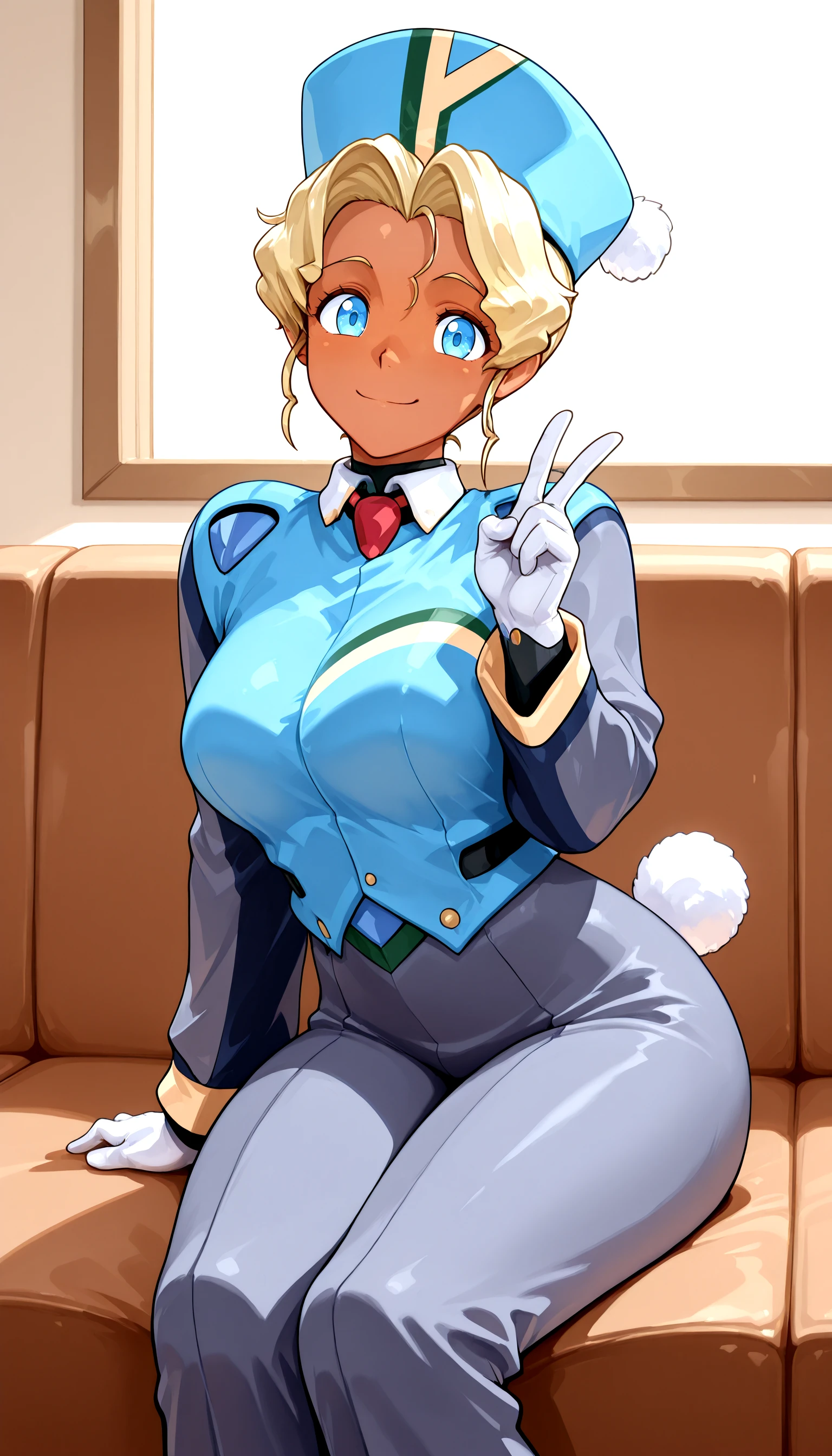 <lora:Mihoshi(Illust)V4_epoch_10:0.99> kuramitsu_mihoshi, gxpoutfit, gxphat, solo, rabbit_tail, sitting, smile, v, looking_at_viewer,, masterpiece,best quality,absurdres, amazing quality