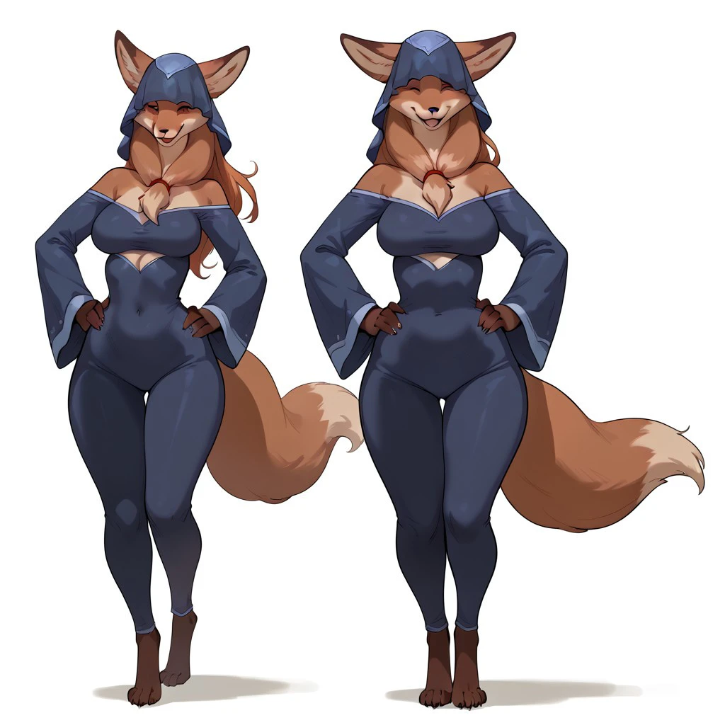 furry Fox female , short Transparent nightgown , huge ass , small tail , big thighs , underwear,character sheet
