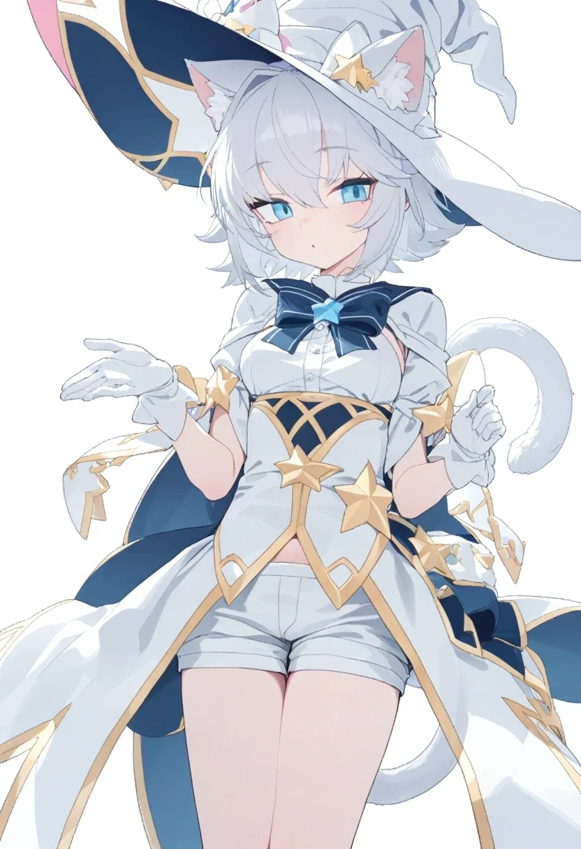 Girl with rabbit ears and medium hair length. Hair white, like ears and eyelashes. albino. The skin is pale, The eyes are gray-light, like the color of the moon. Wears clothes in the form of a swimsuit. The chest is slightly open, And a raincoat is fastened on the collarbone, which hangs down to the very ass, At the end, Crescents hang on the sides. The Eye of God is, where the cloak is fastened. The Eye of God Hydro. Very long stockings with a fish horoscope pattern. hiquality, higly detailed. (/genshin_Impact/)