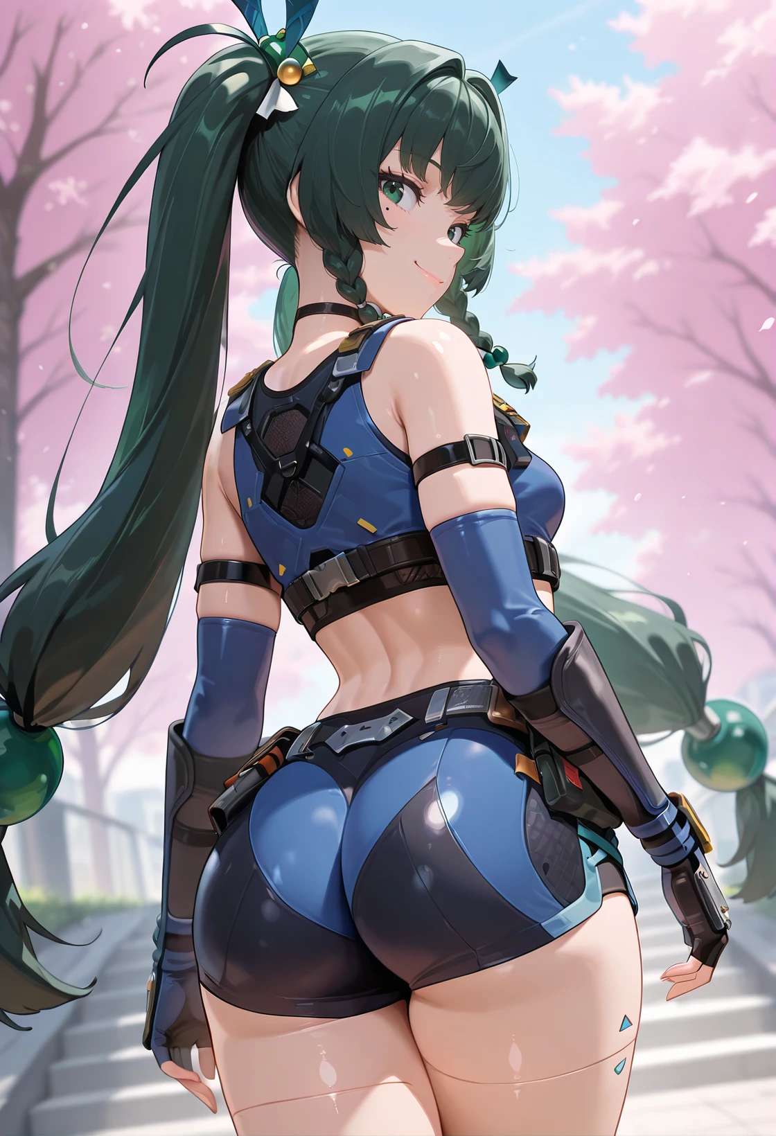 Kiriko from Overwatch, ninja girl, green hair, erotic, porn