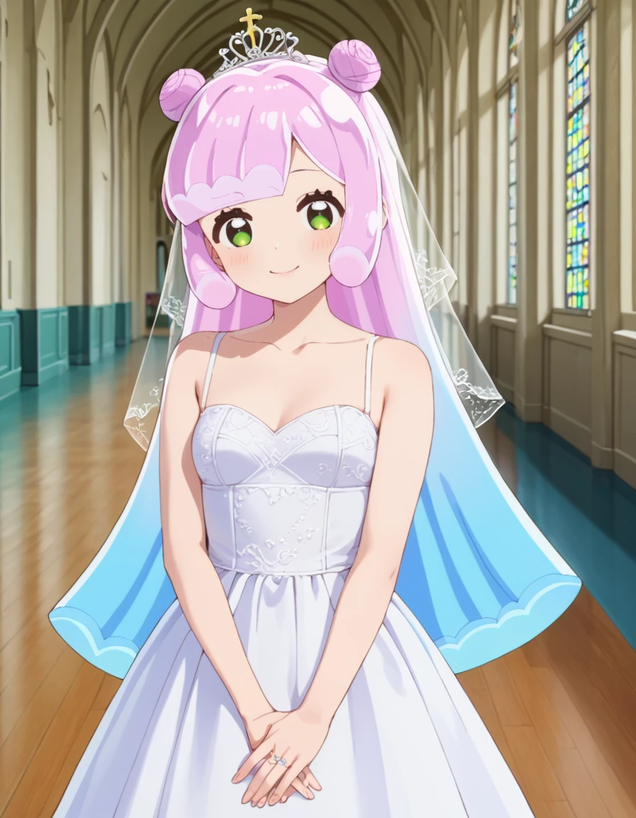 score_9, score_8_up, score_7_up, source_anime, BREAK
1girl, solo, looking at viewer, blurry background, light smile, church,
puniru (puniru wa kawaii slime), slime girl, long hair, multicolored hair, gradient hair, blue hair, pink hair, double bun, green eyes, 
collarbone,
<lora:puniru-puniru_wa_kawaii_slime_s1-anime-soralz:1> <lora:wedding dress_pony_V1.1:1>, tiara, bridal veil, wedding dress, wedding ring, flower,