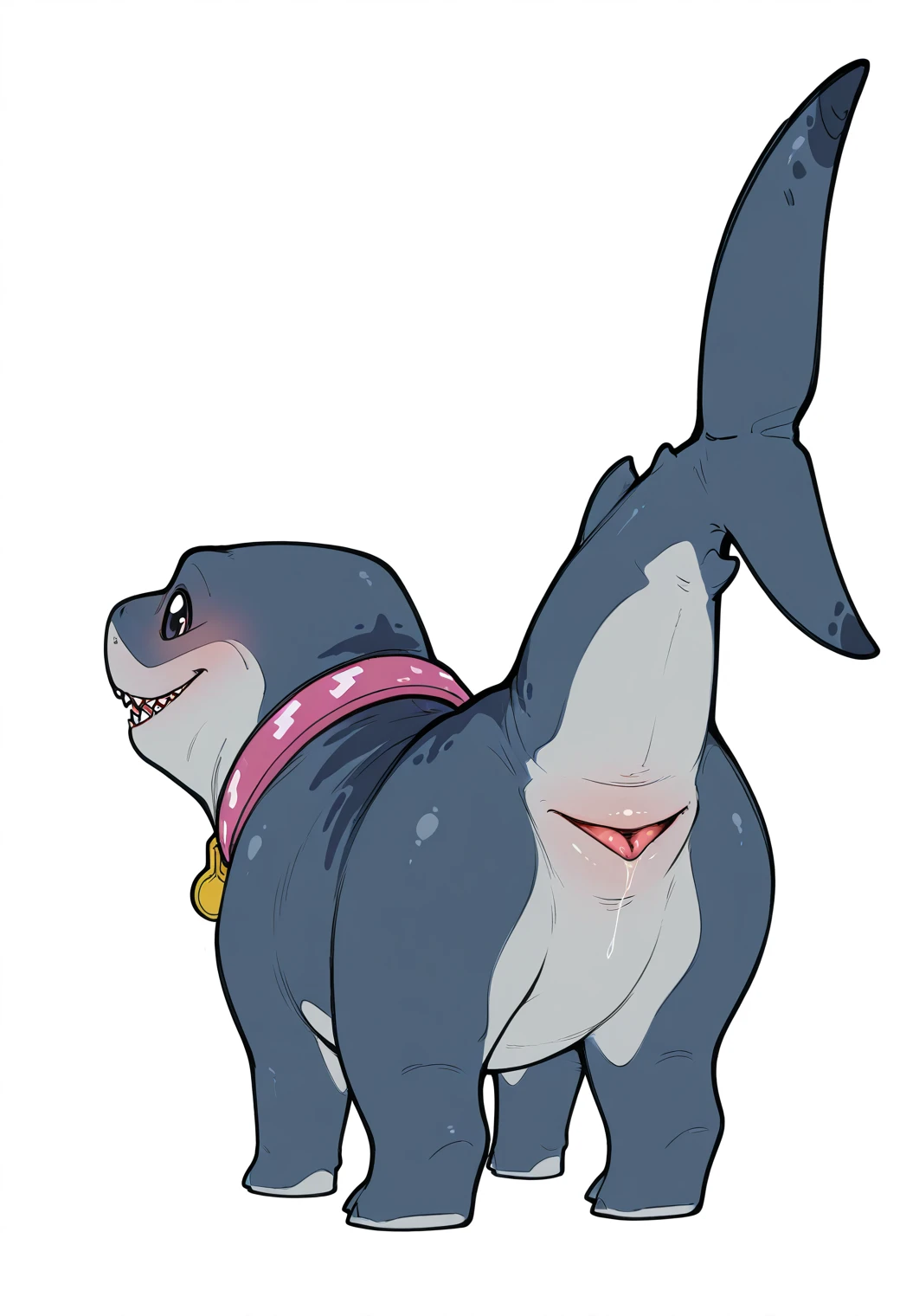 Pearl krabs anthro spermwhale cachalot chubby bbw nude light gray body yellow hair ponytail style white tummy daek gray tit and pussy vagina she screaming moaning slide fuck opening legs  being penetrated fucking on the vagina by a human light brown big thick penis on the beach
