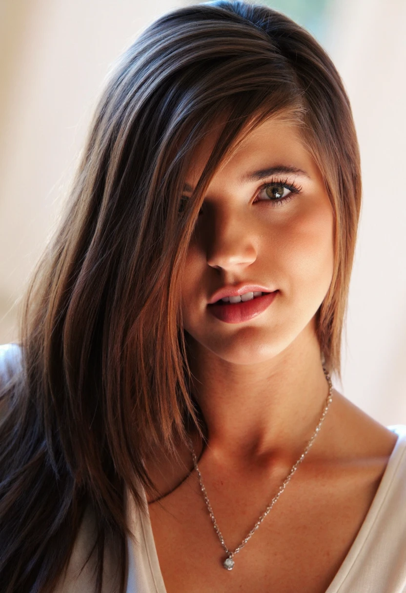 Joven rebelde , alto ,de cara delgada tez blanca ojos azules ,long brown hair,small nose