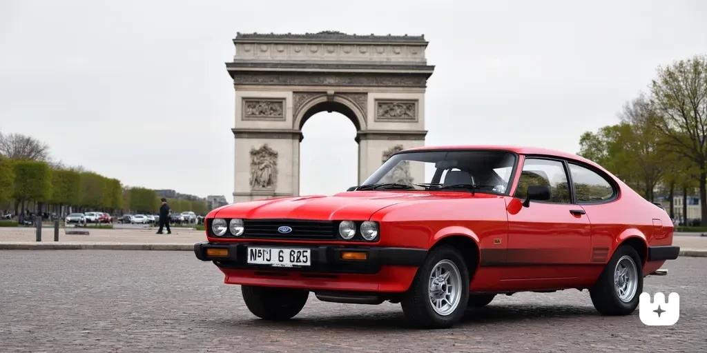 1978 Ford Capri S standing near the Arc de Triomphe, photo taken in 2015, colour