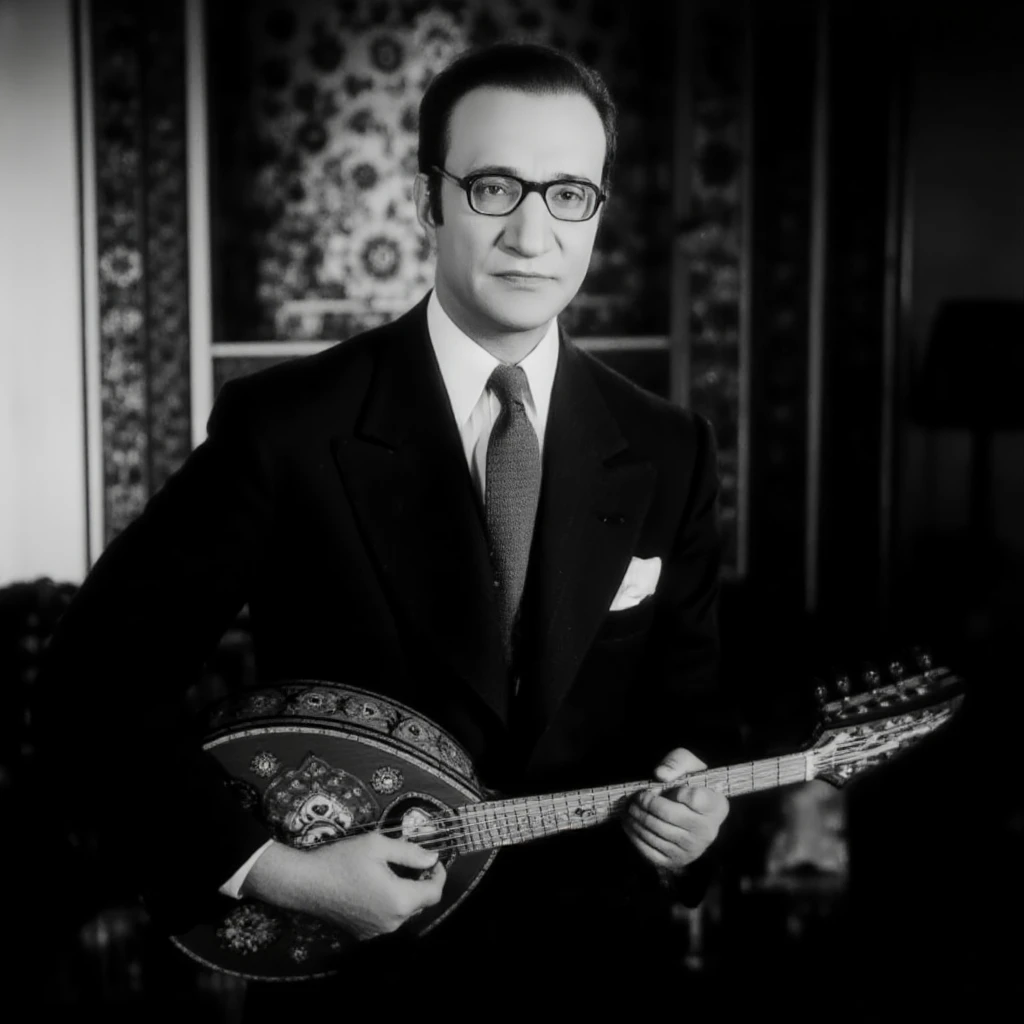 cinematic film still of  <lora:Abdelwehab v2:1>
Mohammed Abdel Wahab a middle aged man in a suit and tie playing a special iconic oud:2 instrument, Mehammad Abdelwehab style, solo, looking at viewer, holding, upper body, monochrome, greyscale, necktie, glasses, signature, formal, suit, instrument, guitar, bald, shirt, jacket, collared shirt, parody, sunglasses, fretless stringed instrument:1, oud:2. iconic oud:2
 <lora:Mohammed Abdel Wahab v1:0.1>, shallow depth of field, vignette, highly detailed, high budget, bokeh, cinemascope, moody, epic, gorgeous, film grain, grainy