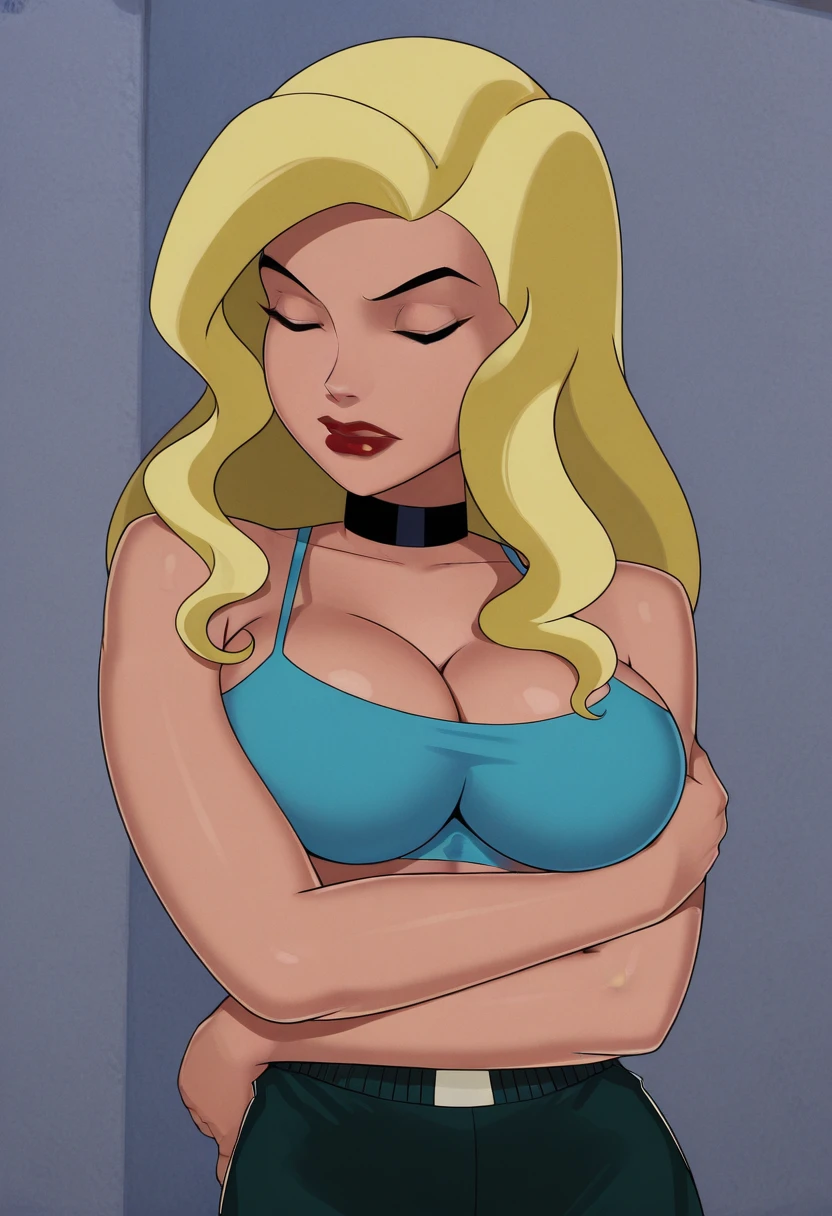 teacher, pointy ears, Eyes red, hair blonde, cold expression, blush, long hair,
standing, standing alone, Seriously, arms behind the back, breasts big,
ribbed turtleneck, ,neckleace,
just hips,
stele, Laboratory,
(best qualityer, work of art, beautiful and aesthetic:1.2, extra detailed face, face perfect,)