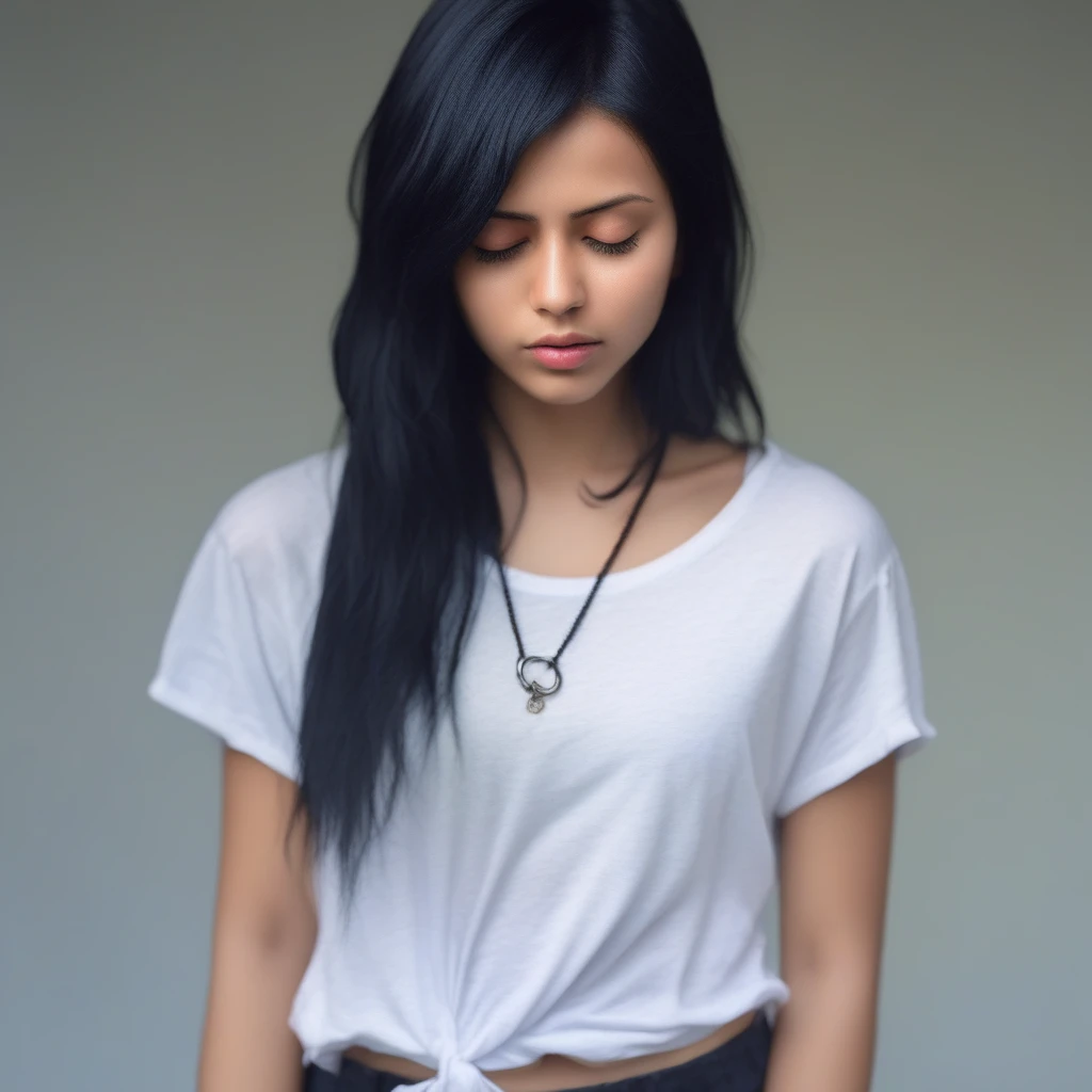 A girl with black hair 