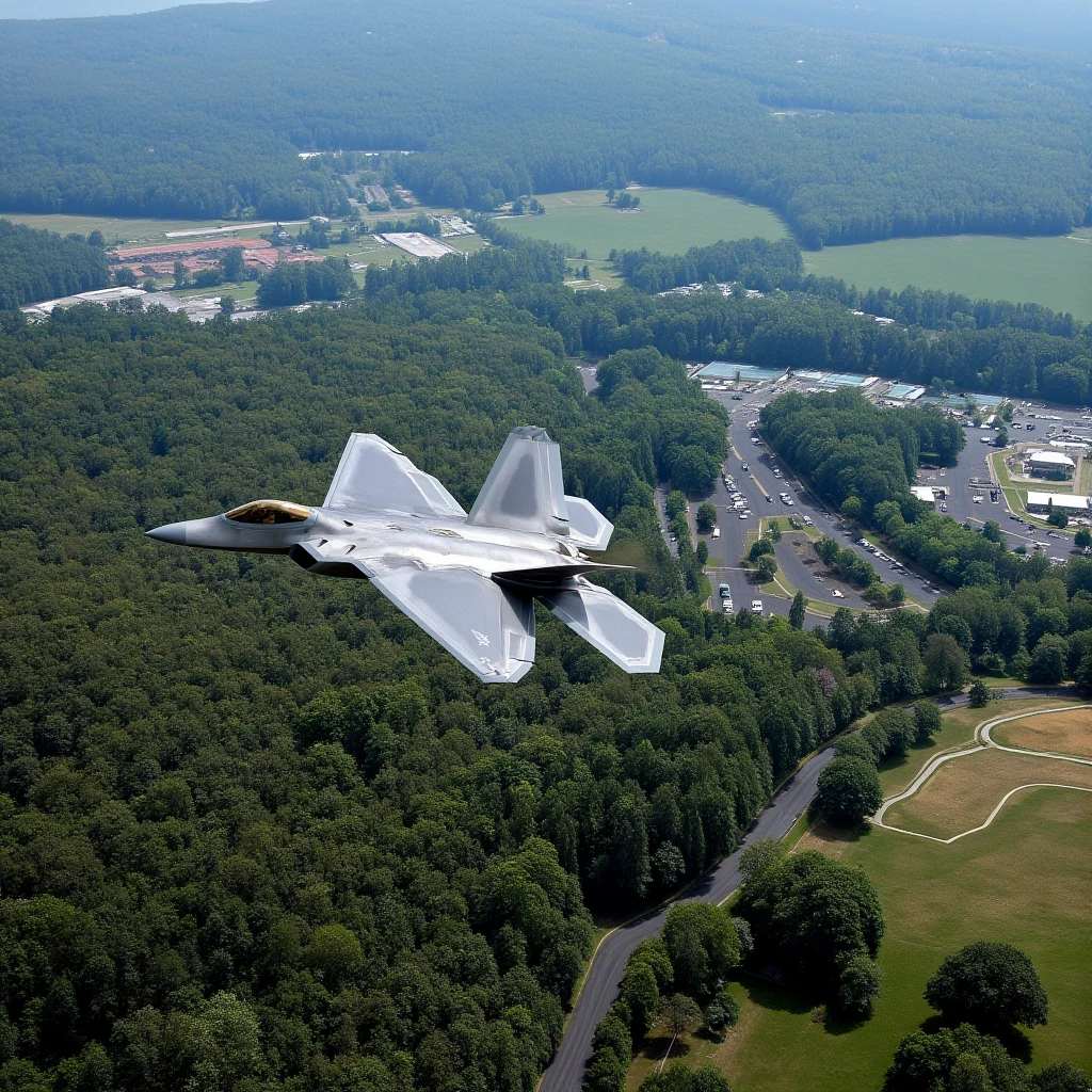 cinematic film still of <lora:F-22 Raptor fighter jet style v1:1>
Lockheed Martin F-22 Raptor a fighter jet flying over a city with a lot of buildings, action movie themed, sharp, detailed, epic cinematic photography, artistic, dramatic light, cinematic color style, Kodak film style, Fighter aircraft, Lockheed Martin F-22 Raptor style, outdoors, day, tree, no humans, military, from above, building, scenery, science fiction, realistic, aircraft, military vehicle, airplane, vehicle focus, nature, forest, city, river, landscape, jet, fighter jet, side view, from above, high angle, shallow depth of field, vignette, highly detailed, high budget, bokeh, cinemascope, moody, epic, gorgeous, film grain, grainy
